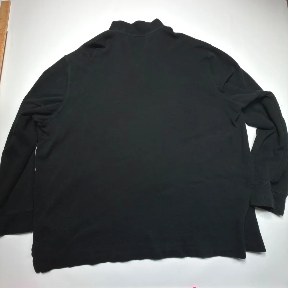 Polo Ralph Lauren Estate Rib Quarter Zip Pullover Sweatshirt Mens 2XL Black Pony